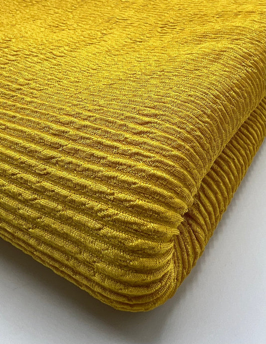 Mustard Thick Rope Rib 2 Way Stretch Fabric