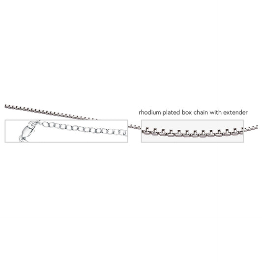 Beginnings Rhodium Plated Box Chain with Extender 46cm-51cm