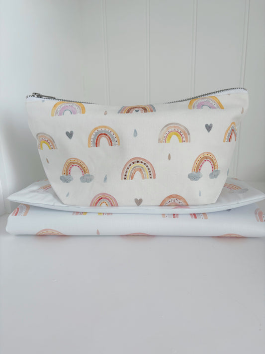 Nappy and wipes pouch - Beau Rainbow Print