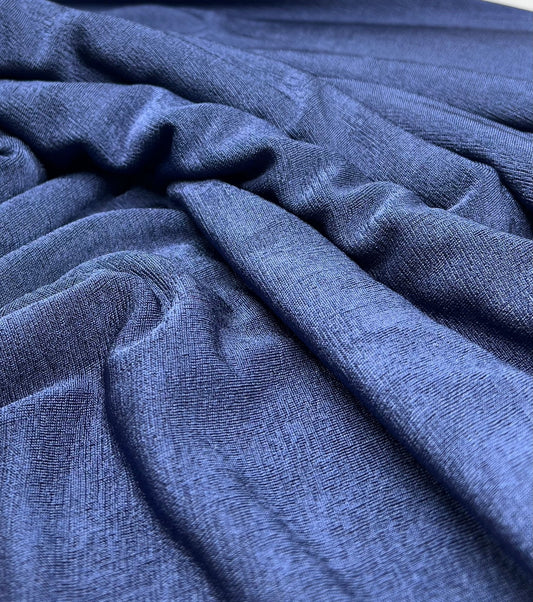 Navy Acetate Slinky 4 Way Stretch Fabric