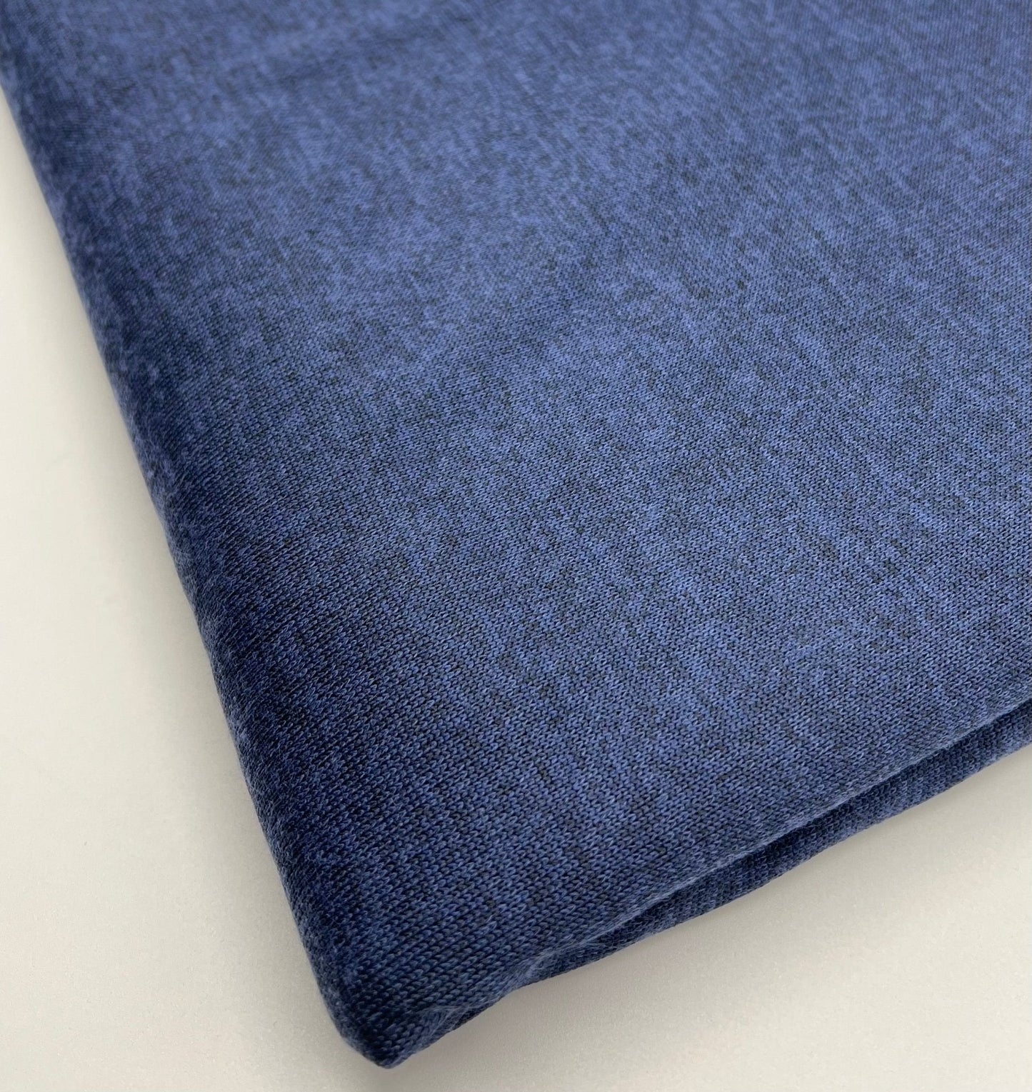 Navy Blue Melange Knit Stretch Fabric