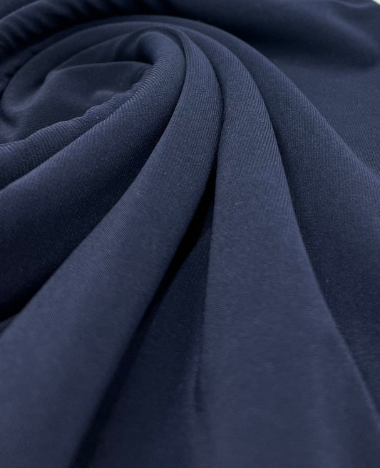 Plain Navy ITY Fabric 4 Way Stretch