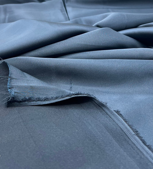 Navy Recycled Satin 160GSM Dress Craft Non Stretch Fabric