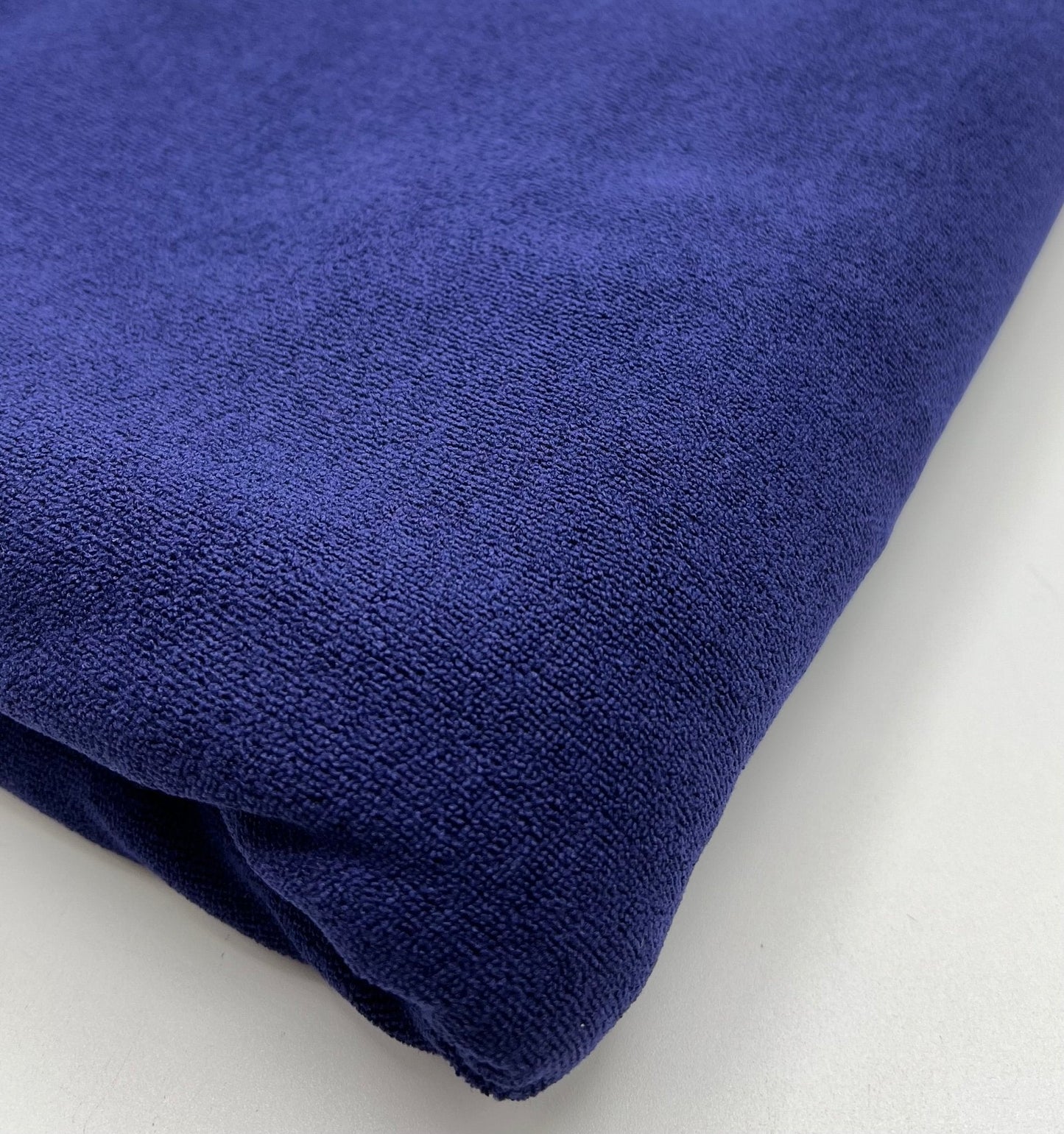 Navy Terry Towelling Polyester Stretch Dress Craft Fabric