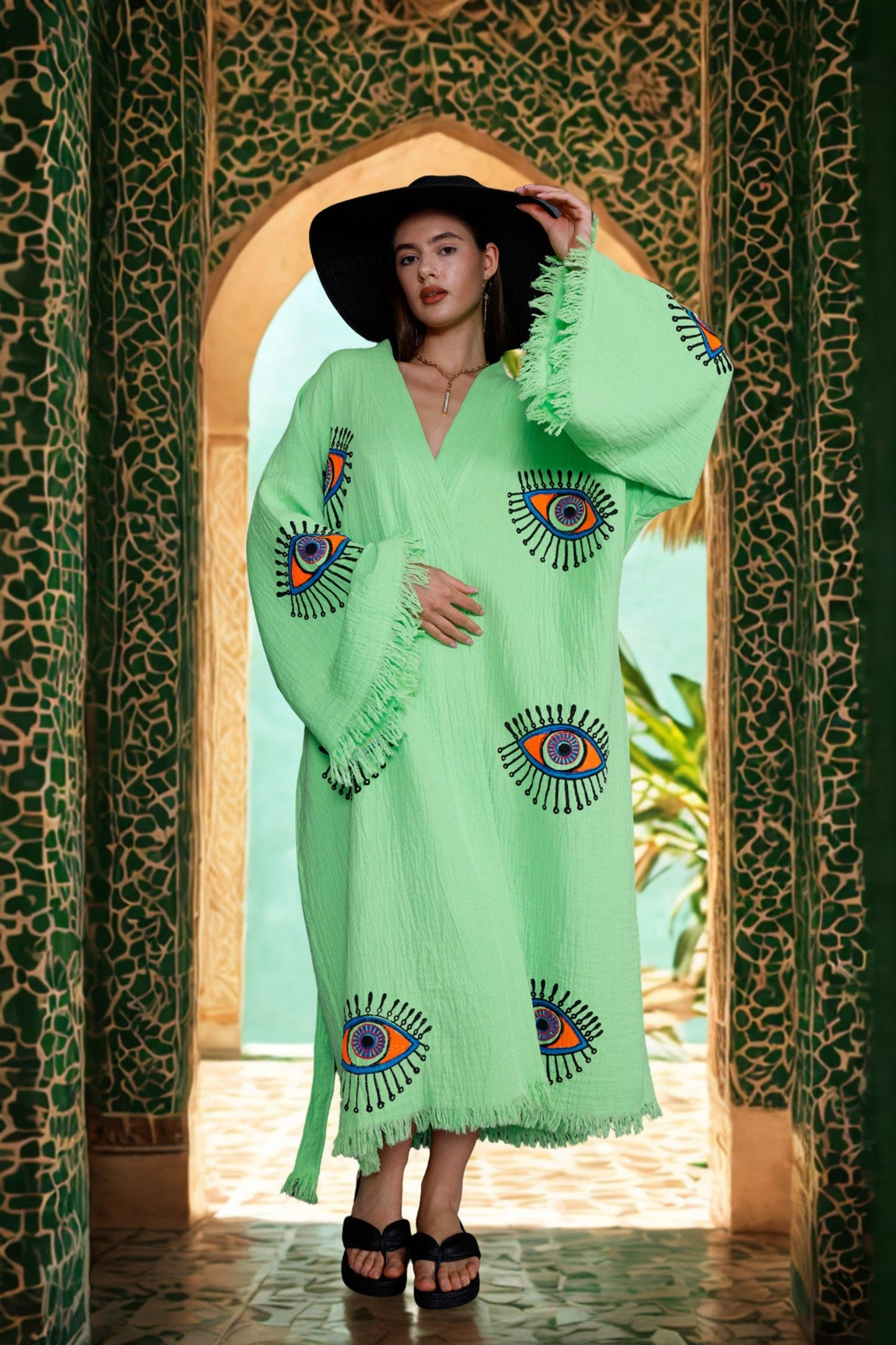 NAYA Organic Cotton Kimono in Lime