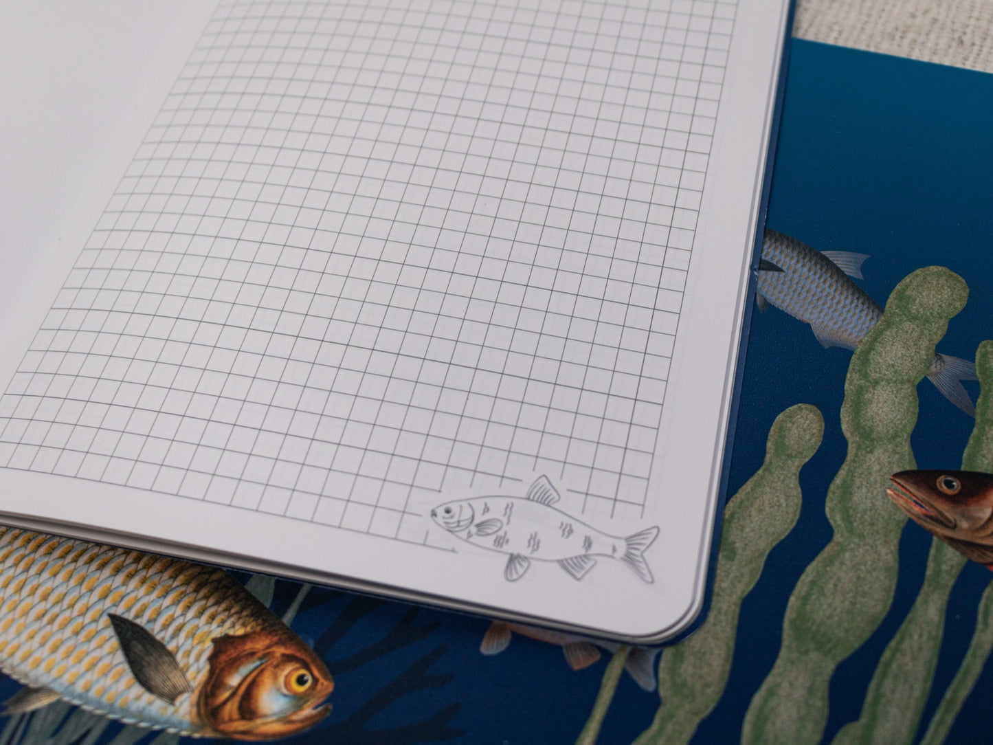 A5 & A6 Handmade Notebook with Vintage Fish Design
