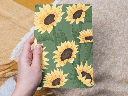 A5 Handmade Notebook with Sunflower Design