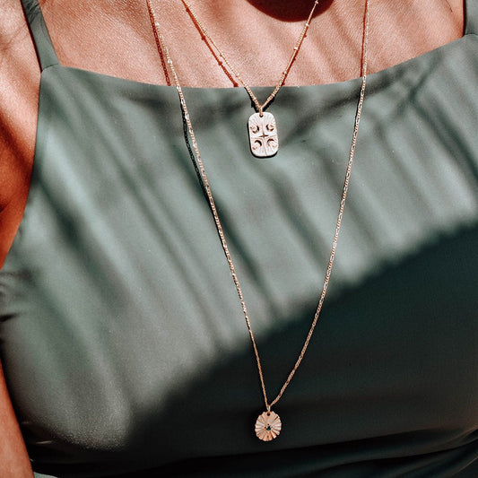 Astrul Crucis Oval Pendant Necklace Cubic Zirconia