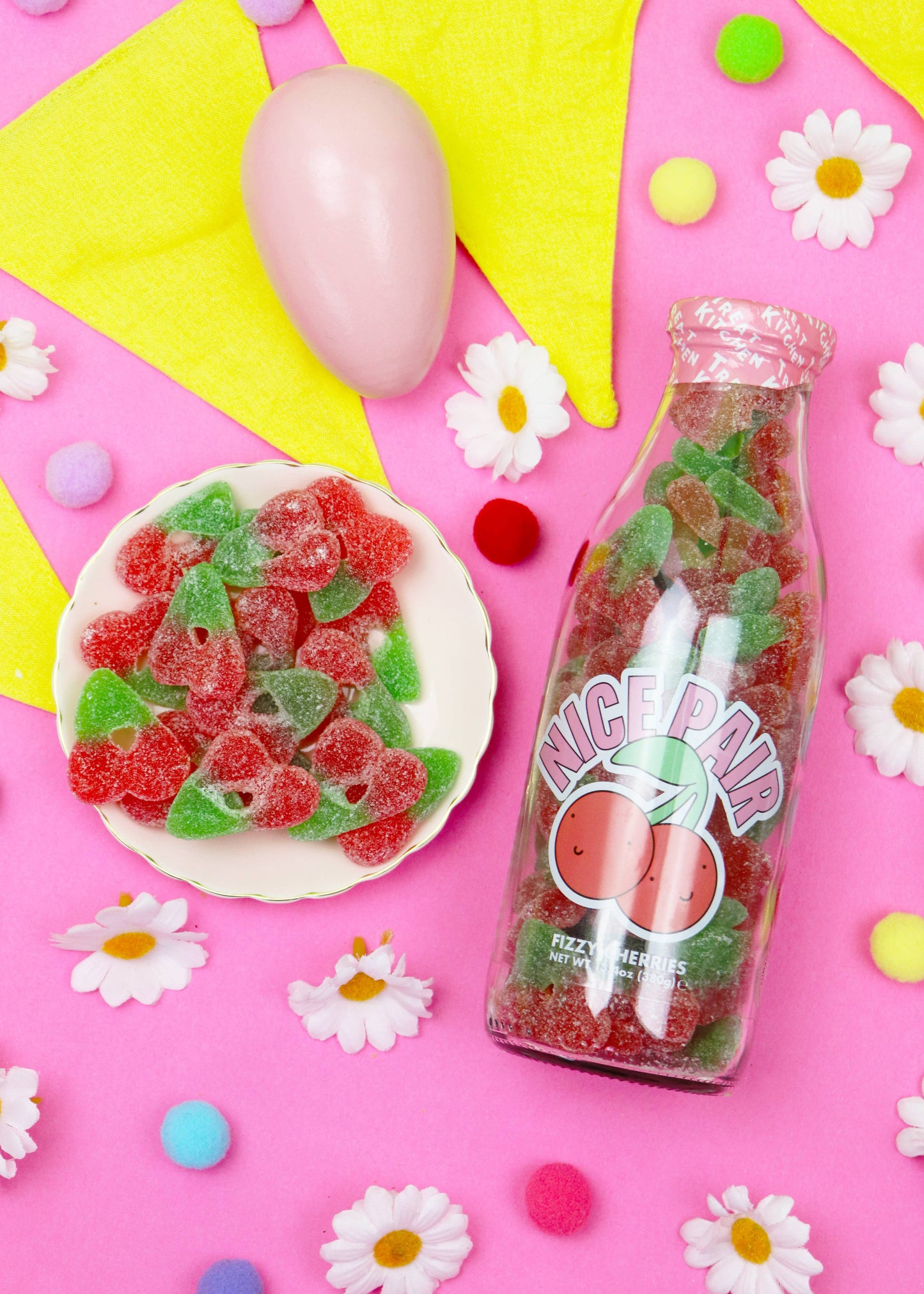 Nice Pair Fizzy Cherries Message Sweet Bottle
