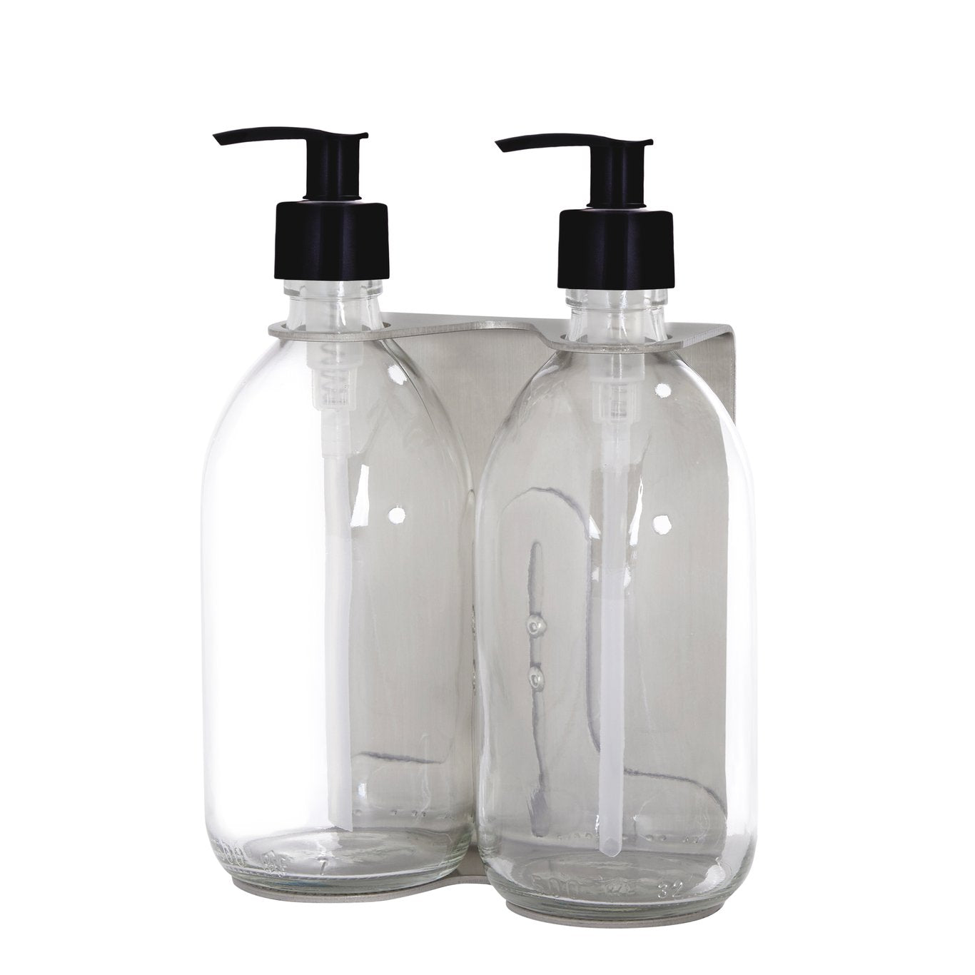 Nickel Double Wall Mounted Soap Dispenser