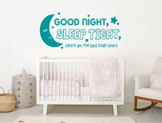 Good Night Sleep Tight Wall Sticker – Elegant Nursery Wall Quote