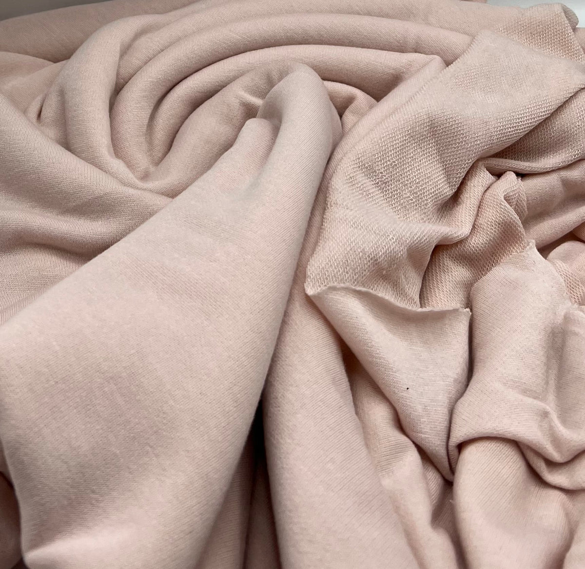 Nude Lightweight Stretch French Terry Loopback Fabric