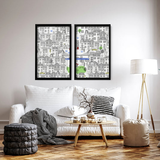 NY City Wall Art | Set of 2 travel posters