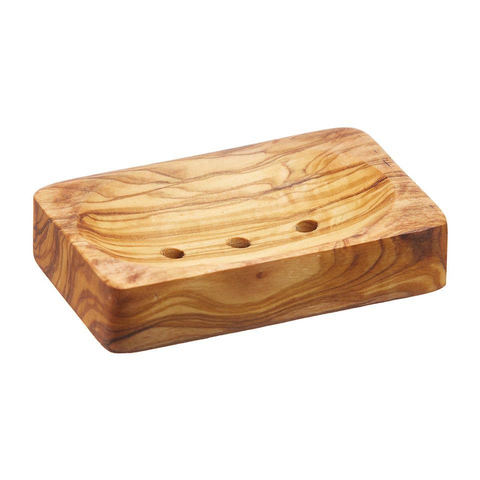 Olive Wood Soap Tray, Rectangular Shape Tray For Soap Bars