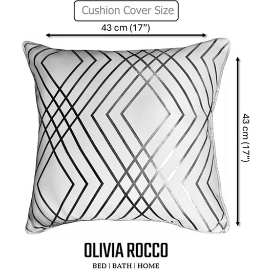 OLIVIA ROCCO Geo Sparkle Cushion Covers 2 Pack Geo White Decorative Pillow Cases For Sofa