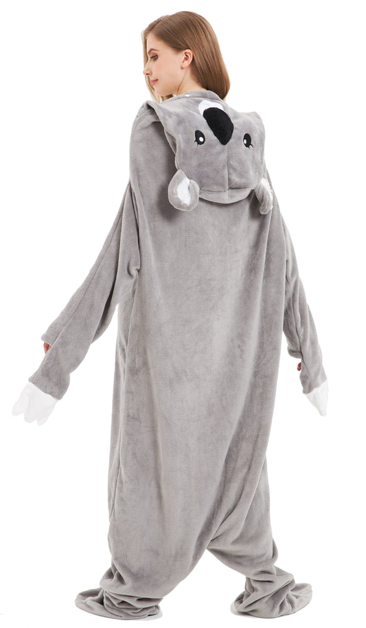 Oversized Koala Animal Wearable Blanket Hoodie Soft Fleece Hooded Blanket with Sleeves Warm Winter Loungewear by OLIVIA ROCCO