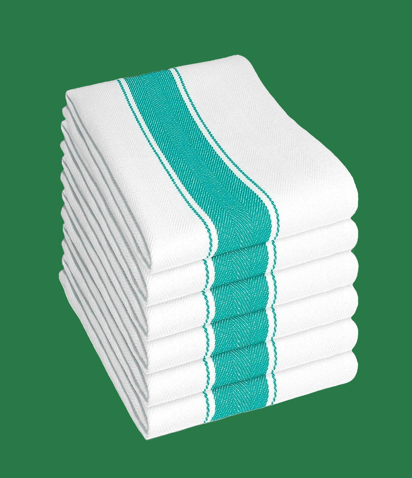 OLIVIA ROCCO Herringbone Tea Towels 100% Cotton Pack Of 6 50 By 75 Cm High Absorbency