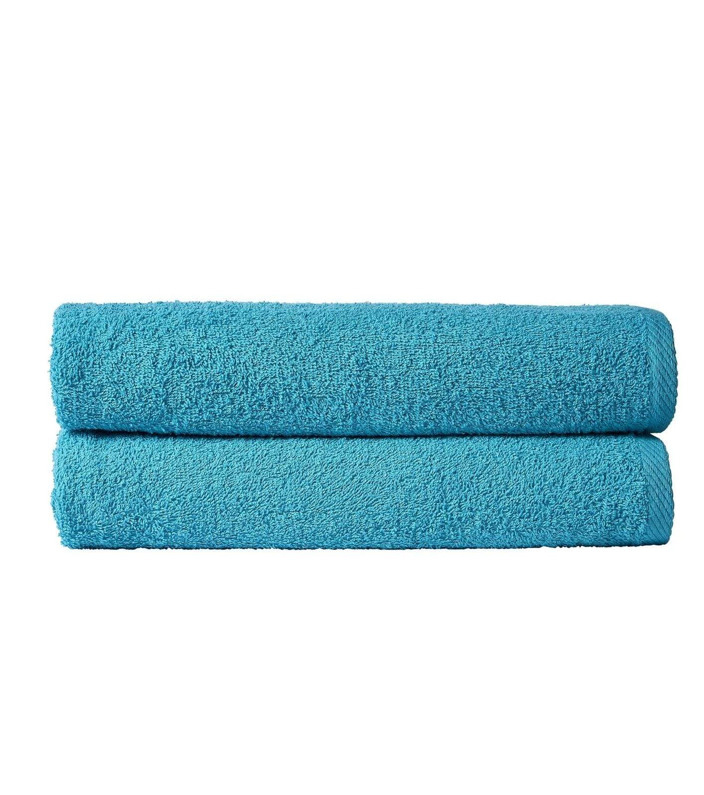 Pack of 2 Large Quick-Drying Lightweight Easycare Indus Valley Cotton Bath Sheets 80x140 cm for Home Travel Gym Holidays Multiple Colours by OLIVIA ROCCO