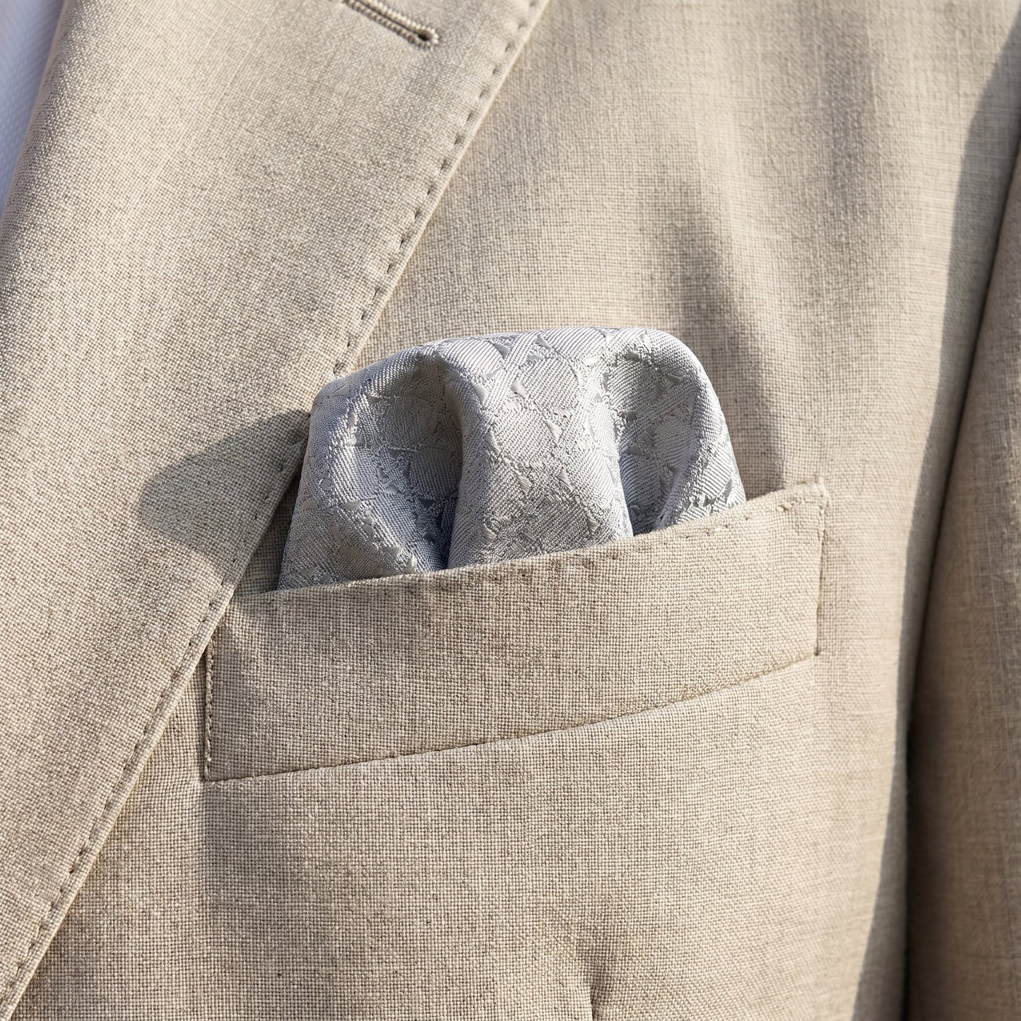 Grey Textured Pocket Square