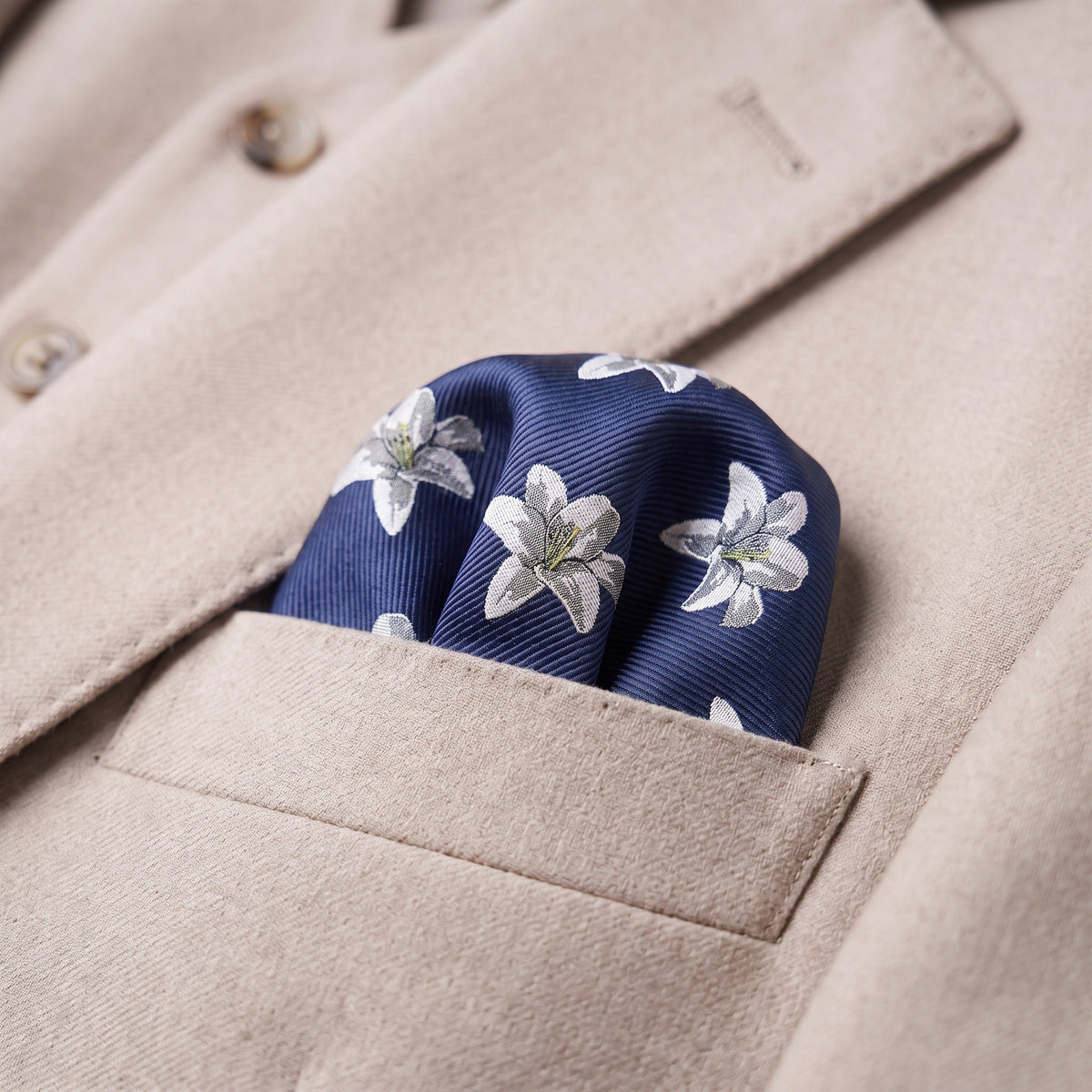 Lily Flower Pocket Square