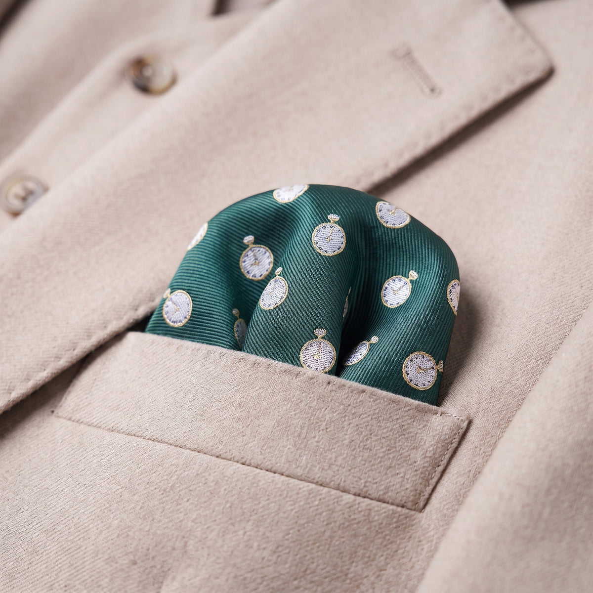 Clock Pocket Square