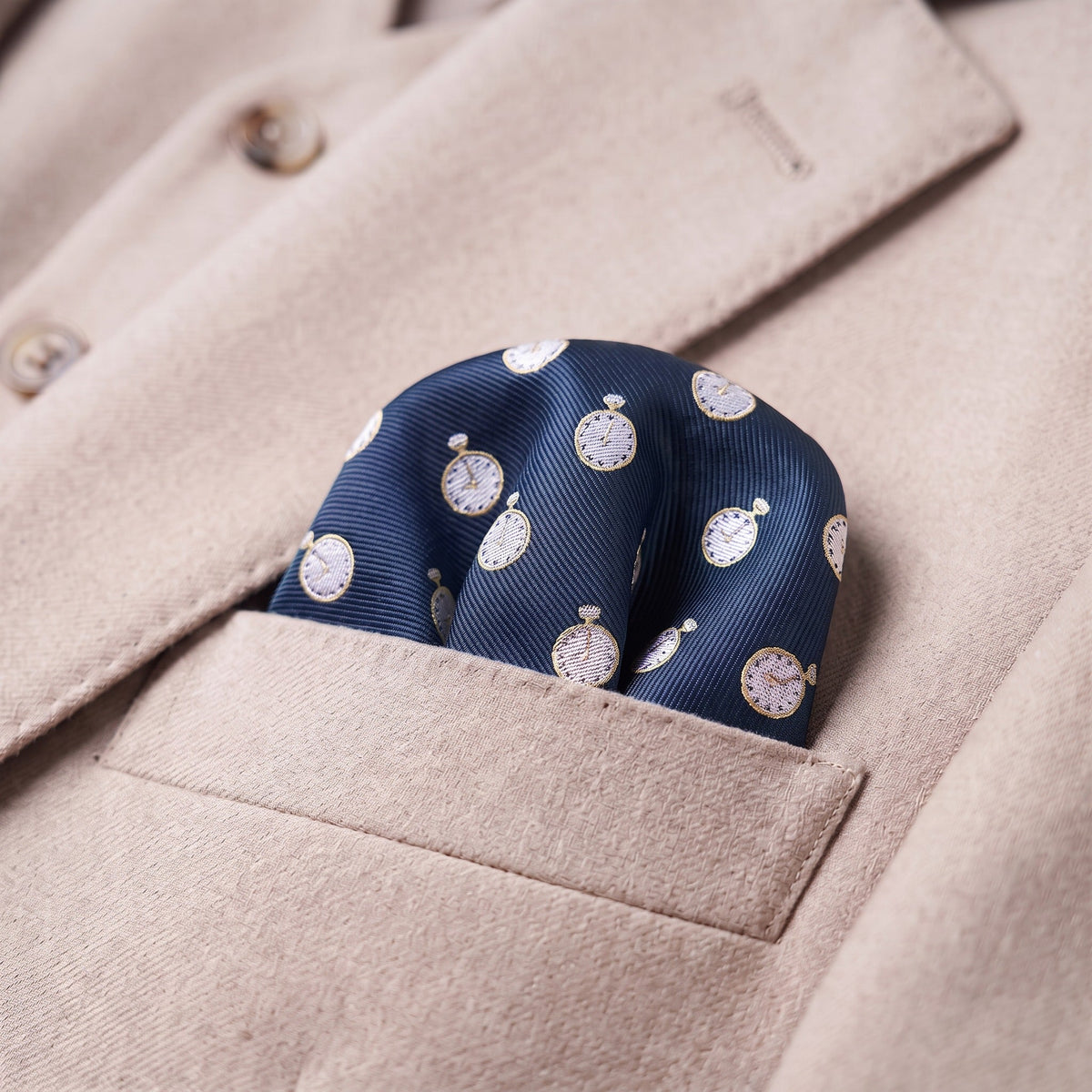 Clock Pocket Square