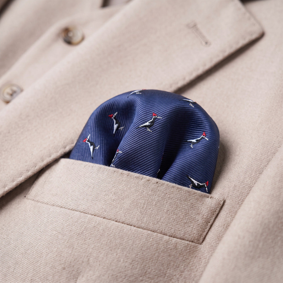 Woodpecker Pocket Square