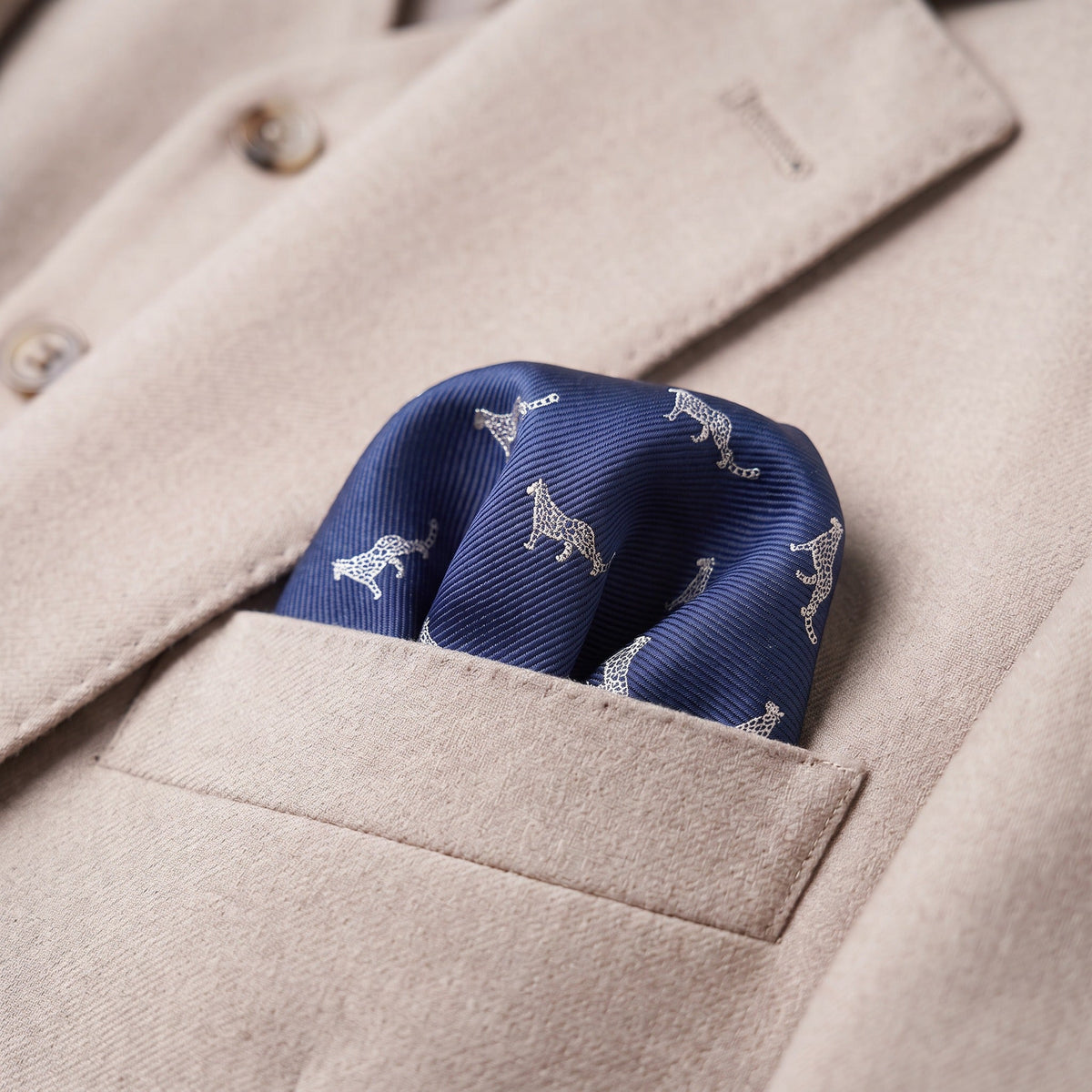 Snow Leopard Pocket Square