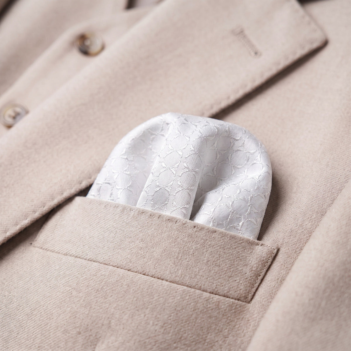 Light Grey Textured Pocket Square