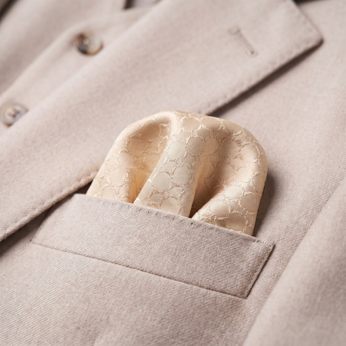 Nude Textured Pocket Square