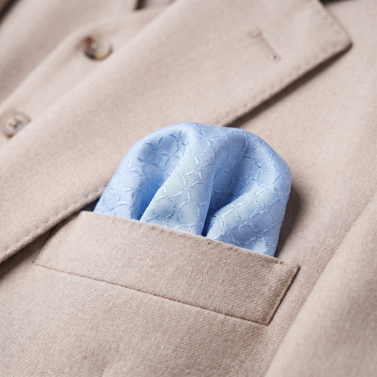 Pastel Blue Textured Pocket Square
