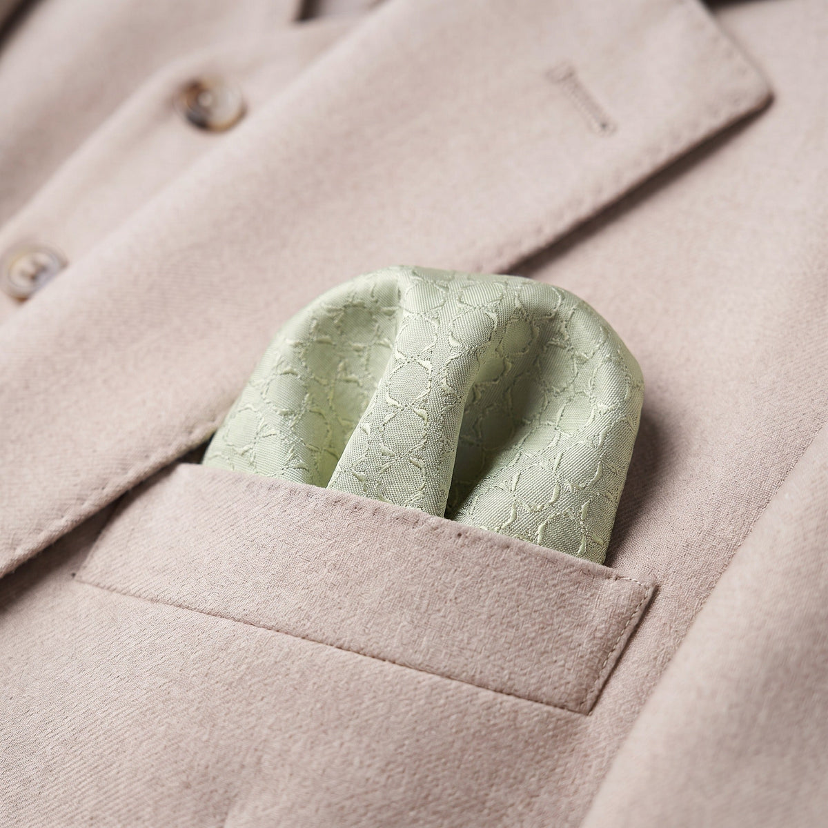 Sage Green Textured Pocket Square