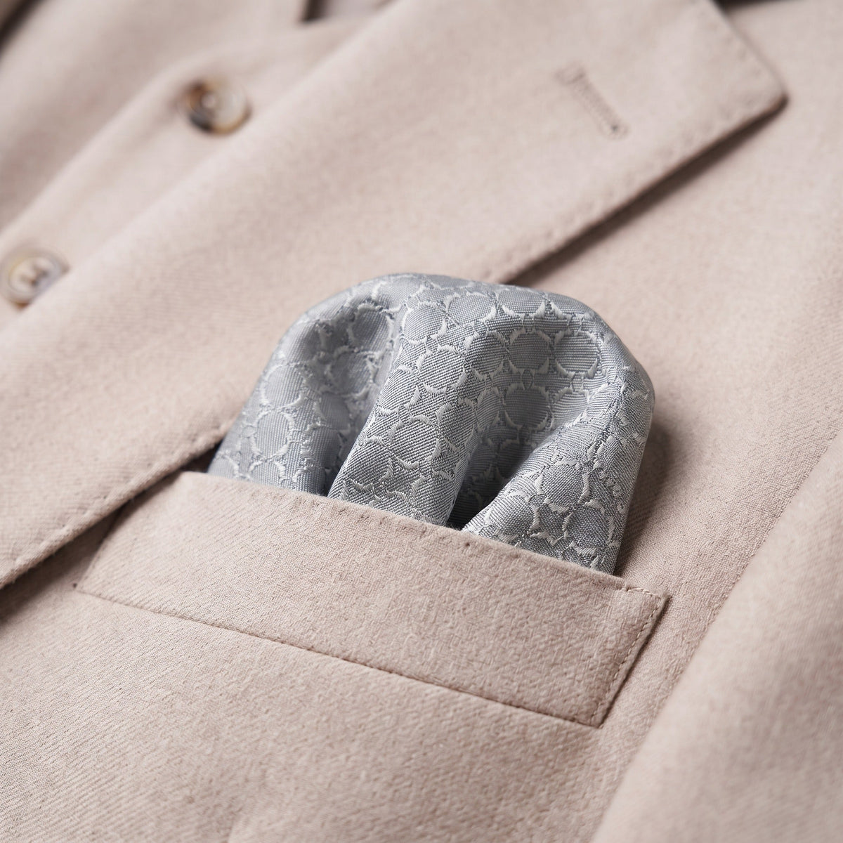 Steel Grey Textured Pocket Square