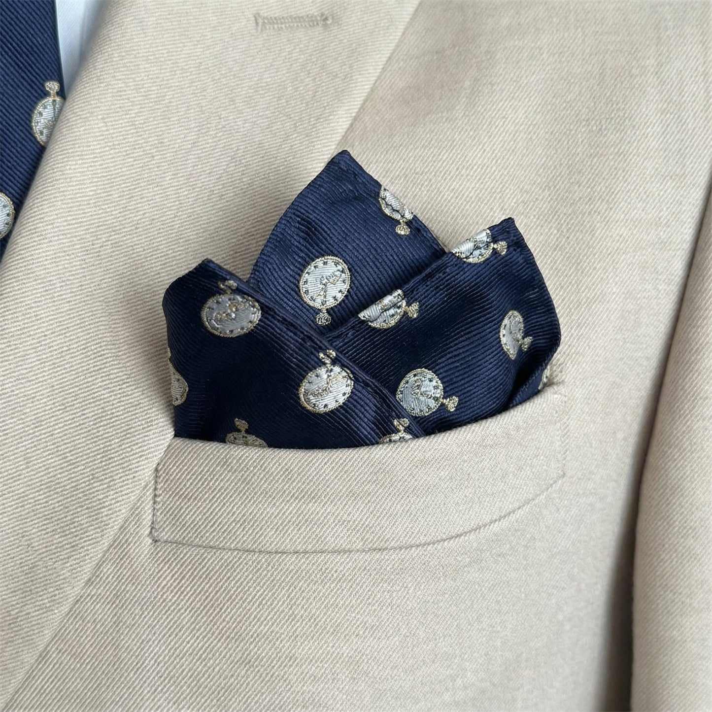 Clock Pocket Square