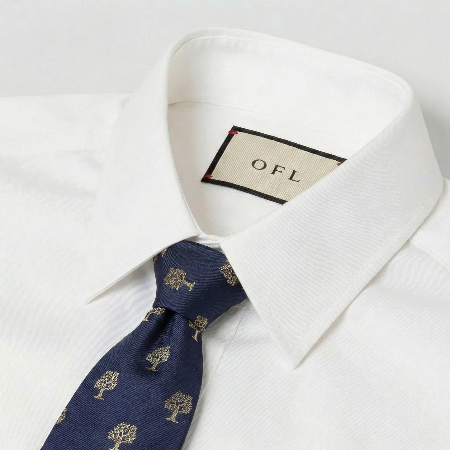 Tree Tie Navy Blue & Gold