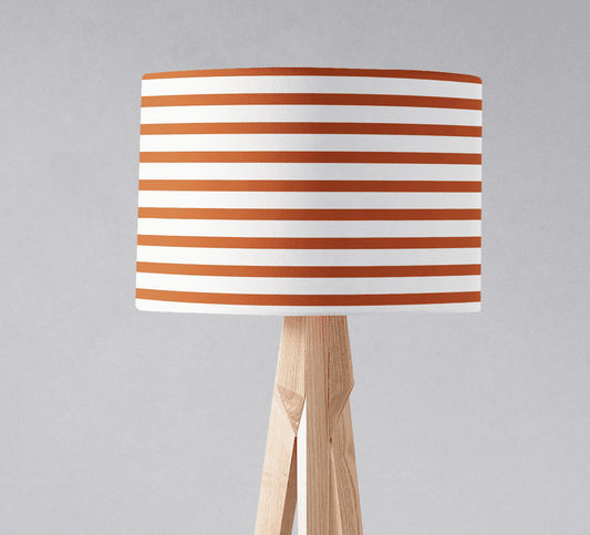 Orange and White Geometric Striped Lampshade, Ceiling or Table Lamp Shade