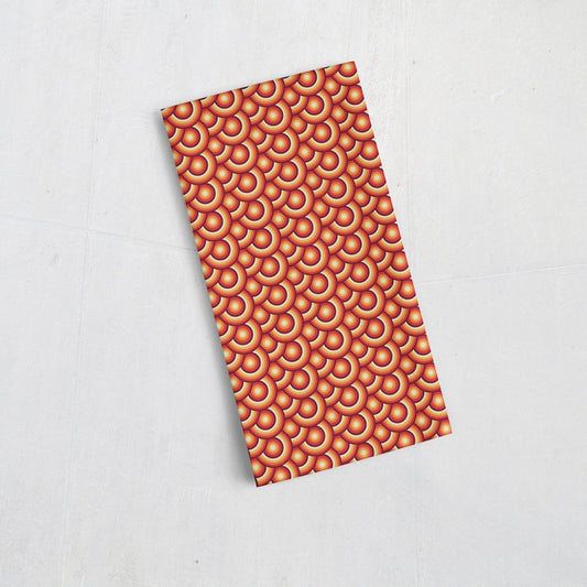 Orange Tea Towels with a 70's Retro Design, Dish Towels, Kitchen Towels