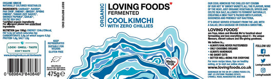 Organic Cool Kimchi – Unpasteurised No Chilli Kimchi 475g Vegan