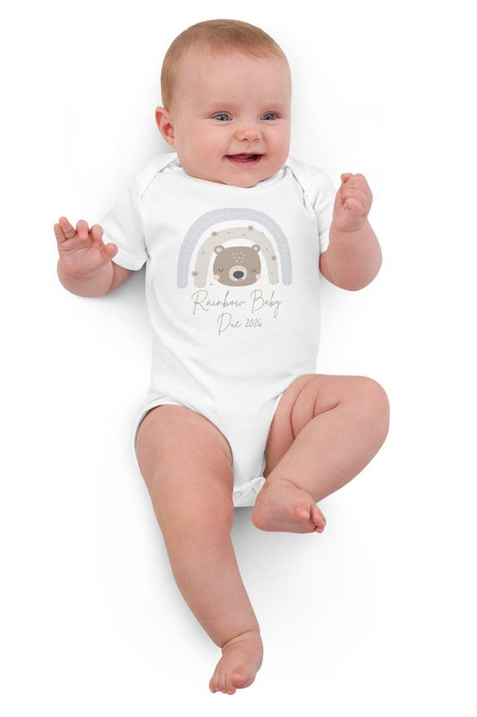 Neutral Bear Rainbow Baby Due Bodysuit