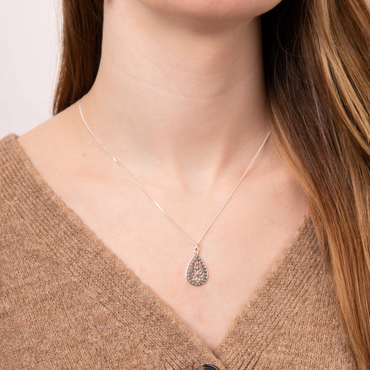 Beginnings Cut Out Lace Pattern Pendant