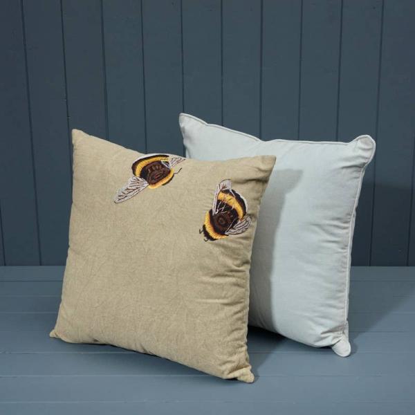 Handmade Washable Cotton Embroidered Cushion w8ith Filling