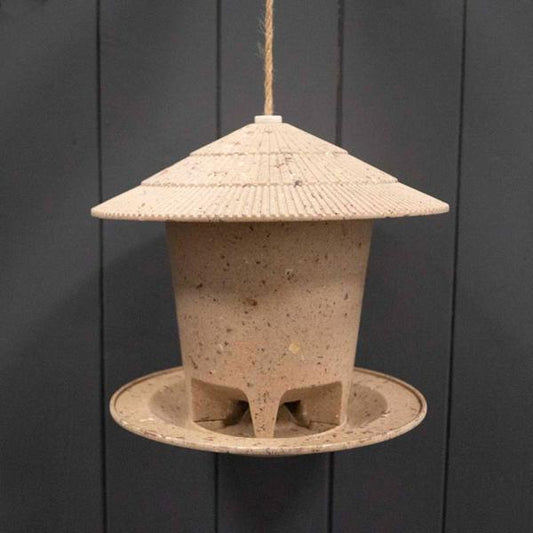 Earthy Deluxe Round Bird Feeder - Coffee Husks