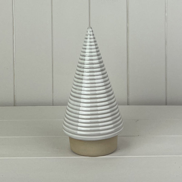Glazed Ceramic Tree Ornament with Textured Detail
