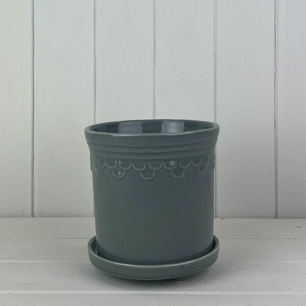 Grey Saucer Pot TD15cm