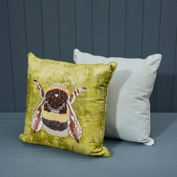 Handmade Washable Cotton Embroidered Cushion with Filling