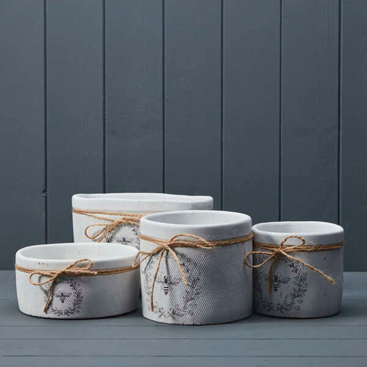 White Bee Pot TD14cm H12.7cm