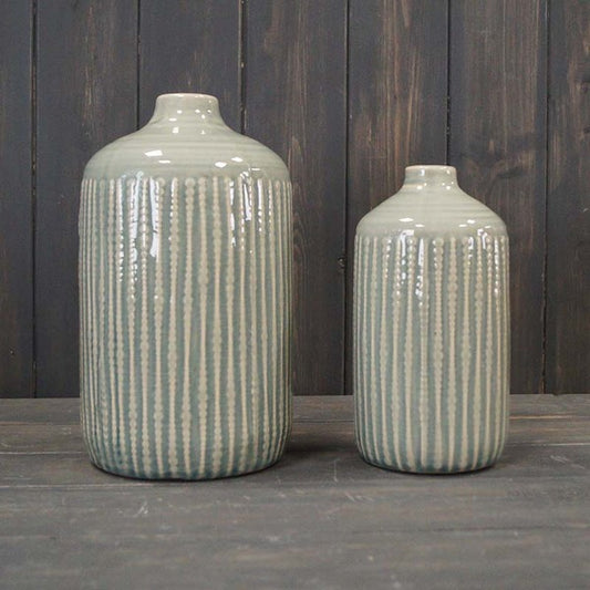 Ceramic Indented Flower Vase