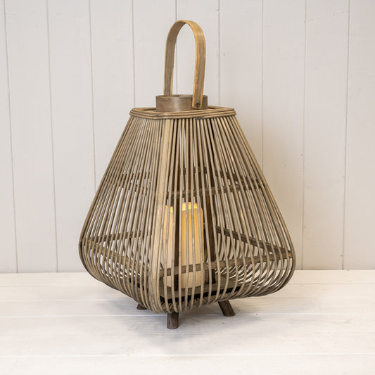 Medium Bamboo Lantern with LED Candle
