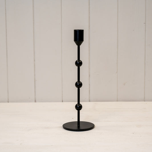 Large Black Metal Single Candle Stick