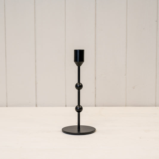 Medium Black Single Metal Candle Stick